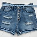 KanCan USA KanCan | Distressed Medium Wash High Rise Denim Shorts NWT Size M Photo 3