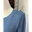 L'Agence  Womens Sweater Dress Blue Stretch Jewel Neck Long Sleeve Ribbed S New Photo 2