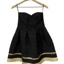 Sans Souci  Fit and Flare Structured Strapless Dress - Black/Gold - Medium Photo 7