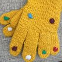 Yellow Long Wool Polka Dot Gloves Photo 1