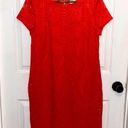 Chico's  Coral Lace Eyelet Short Sleeve Dress Photo 0