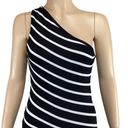 Ralph Lauren Lauren  Dress Size Small Asymmetrical Black & White One-Shoulder Photo 7