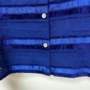 Chico's  Design Womens Royal Blue stripe Side Slit Button Down Shirt Size 1 Photo 7