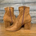 EXPRESS  Faux Suede Pointed Toe Block Heel Ankle Booties Boots Brown‎ - Size 10 Photo 3