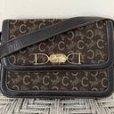 CELINE  Brown Cloth and Leather Carriage Shoulder Bag Photo 0