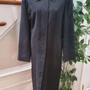 Gallery  Women's Black Polyester Long Sleeve Collared Trench Coat Size 14P Photo 0