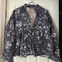 Free People Lua Bed Jacket In Indigo Slouchy Floral Denim Blue Size Small NWT Photo 1