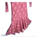 None Handmade Vintage Pink Lace Mermaid Hem Dress 80s Prom Bridesmaid Midi Dress Photo 2