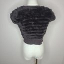 BCBGMAXAZRIA BCBG Dark Brown Rabbit‎ Fur Bolero Scrug Jacket Size M Photo 3