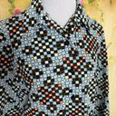 Vintage Blue  and Brown Checkered Pattern Dress Photo 2