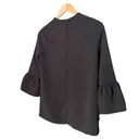 Madewell  Blouse Bell Sleeve Black Dressy Work Top Office Shirt Women’s Size XXS Photo 5