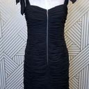 Rebecca Taylor  Zip Front Dress Ruched Onyx Black Photo 0