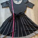 Gabby Skye  Knit Sweater Dress Size M Soft  Fit & Flare Striped Taupe Graphite Photo 7