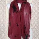 Mark & Spencer NWT  maroon black sheer star scarf Photo 0