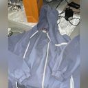 Brandy Melville JOHN GALT  BLUE WINDBREAKER WITH HOODIE AND WHITE ZIPPER O/S Photo 5