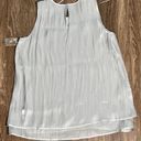 Vince Camuto NWOT  Double Later Silver Shimmer Gray Flowy Tank Top Sz MEDIUM Photo 4