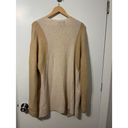 Something Navy  Blocked Cardigan Beige Taupe Color Block Wool Blend Sweater M Photo 5