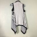 a.n.a . Women's Boho Chic Wool Blend Knit Open Duster Vest, Medium, Cream / Black Photo 3