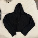 SKIMS fuzzy black zip up sweatshirt Photo 1