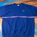 Nike Vintage  Crewneck Sweatshirt Swoosh Made In USA Navy Blue large oversized Photo 7