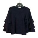 The Row All navy bell sleeve tiered sweater size m Photo 0