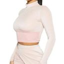 Naked Wardrobe NWT  On the Glow Long Sleeve Turtleneck Crop Top in Pink Photo 1