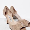 Manolo Blahnik  Sedaraby Camel Flesh Nude Suede Pumps Dorsay Beige Shoes Sz 37 6 Photo 0