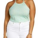 BP NWT . Halter Crop Top In Teal- Ivory Allison Floral size 2X Photo 0