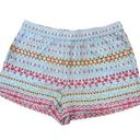 BCBGMAXAZRIA  Womens Isacc Aqua Mist Geometric Print Shorts Elastic Waist M Photo 0