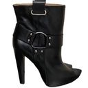 Jessica Simpson  'Light' Black Leather Harness Heeled Boots Photo 0