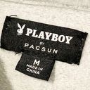 Playboy  By PacSun Size Medium Grey Classic Oversized Hoodie Sweatshirt Photo 3