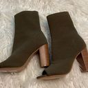 Charlotte Russe  open toes booties size 6 excellent condition dark green color Photo 3