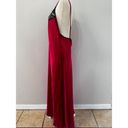 Vanity Fair Vintage  Long Nightgown Red Lace Shiny Satin USA Slip Gown Size large Photo 6