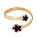 Twisted 18k Gold plated Lucky Flower Geometric  Cuff Bangle Photo 0