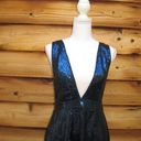 NBD  Navy Blue Starry Night Sequin Plunge Dress Photo 3