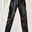 Spanx Womens  Black Faux Leather Moto Leggings size Medium Photo 2