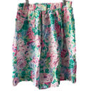 Bermuda Vintage floral printed pleated high waisted  shorts size S/M 6/8 Photo 7