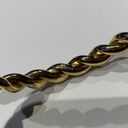 Monet Signed  Gold Tone Heavy Twisted Costume Bangle Bracelet Photo 5