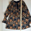 Tularosa  Women Audrey Floral Mini Bell Long Sleeve Dress Navy Orange Sz S | Boho Photo 10