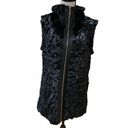 Dennis Basso  Jacket That Converts to Vest, Black Faux Fur Full Zip Women Med NWT Photo 7