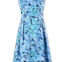 Carmen Marc Valvo Luxe by  blue roses fit and flare dress  with pockets size 16P Photo 5