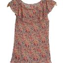 Rebecca Taylor  Margo Ruffle Top Sz 10 Silk Blend Pink Printed Photo 1