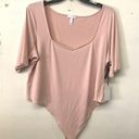 Leith  Womens Pink Sweetheart Neck Thong Bodysuit Plus Size 4X Photo 1