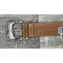 Vintage Western Leather Belt With Metal Detailing Size 34 Inches Photo 4