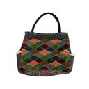 vintage handmade quilted patchwork textured large tote bag purse boho multi Photo 1