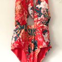 Modcloth Orange Floral Bethany One-Piece Swimsuit Photo 3