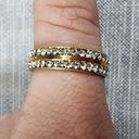 infinity Gold Color Stainless Steele Ring Size 20 Euro Clear Rhinestone  Band Photo 5