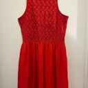 Socialite Red Eyelet Chiffon Skater Sleeveless Dress - Size Medium Photo 0