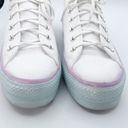 Converse  CTAS Lift Ox Platform Shoes Pastel Glitter Rainbow White Womans US 10.5 Photo 5