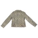 Christopher & Banks Snakeskin Print Jean Jacket Cream Gray Size Medium Photo 5